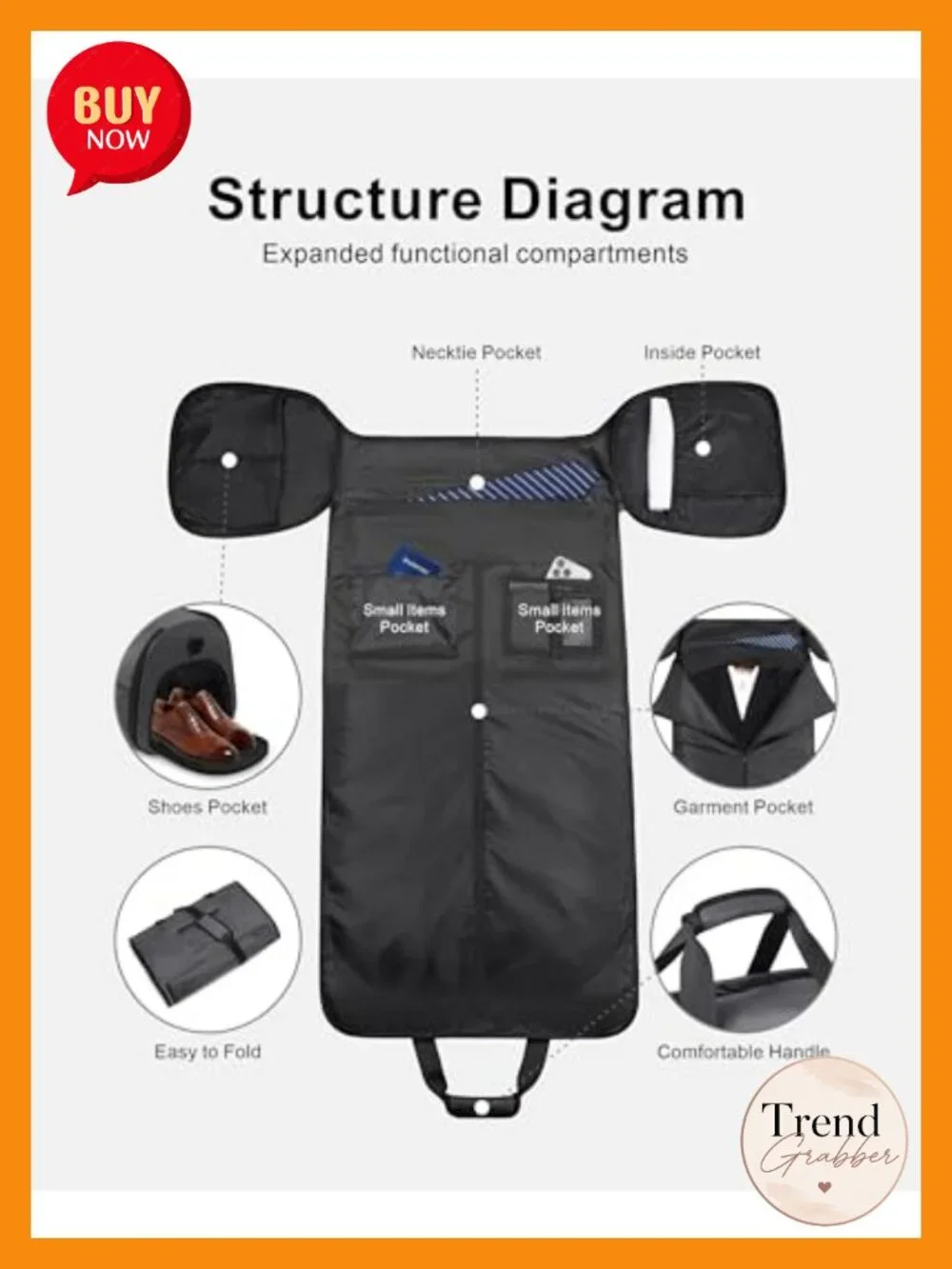 Convertible Garment Duffle Bag Travel Suit Bag 3-in-1 Carry On Foldable with